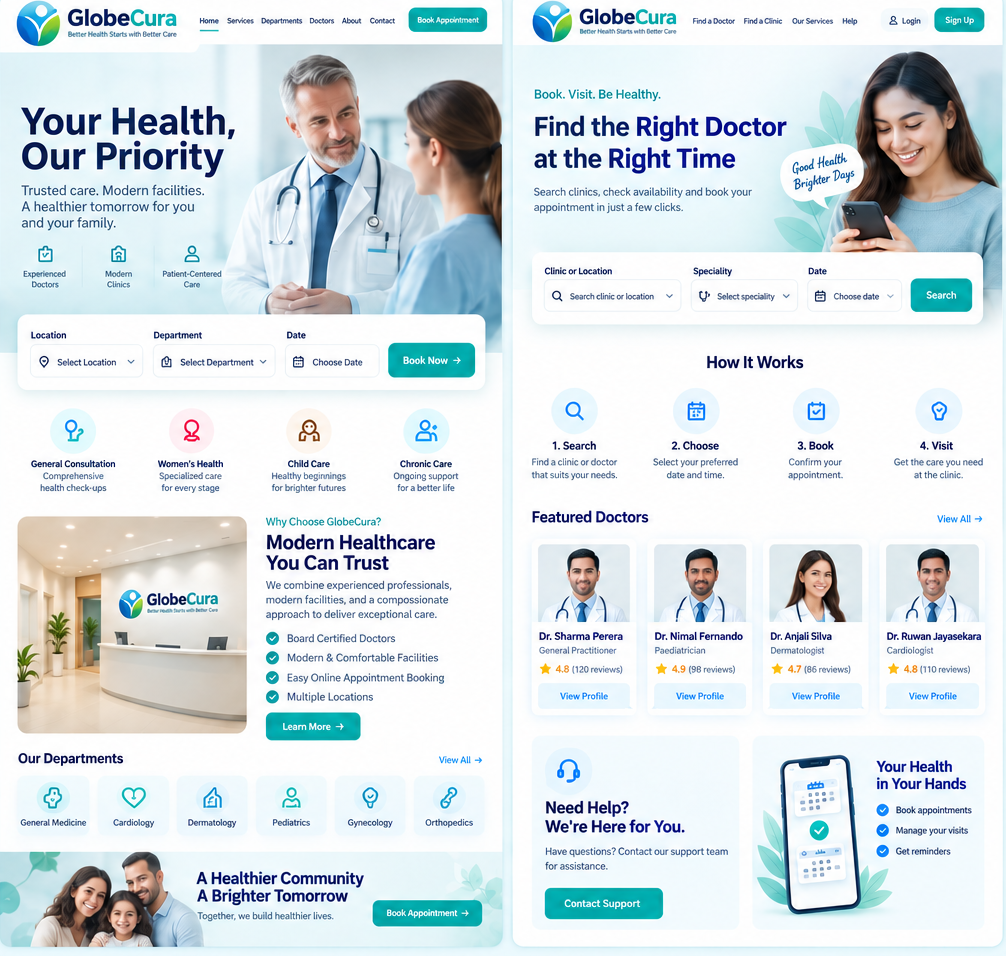 Visual for GlobeCura — Clinic Appointment Platform
